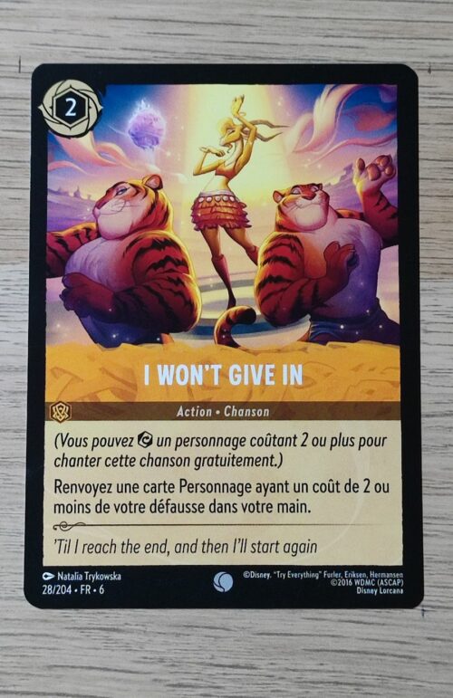 I won't give in