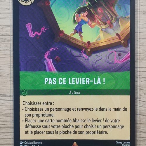Pas ce levier-là !
