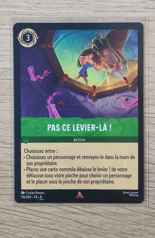 Pas ce levier-là !